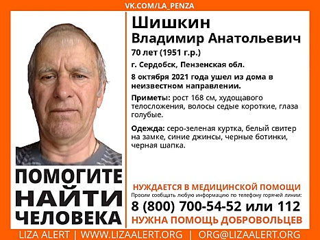 В Сердобске пропал 70-летний Владимир Шишкин
