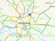 Небольшие заторы в центре: карты пробок в Калининграде на утро вторника