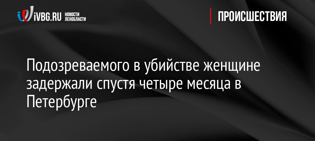 Подозреваемого в убийстве женщины задержали спустя четыре месяца в Петербурге