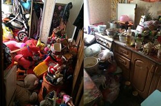 В Липецке двое детей жили в захламленной квартире без кроватей и еды
