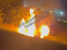Машина загорелась после жесткого ДТП на Р-158 в Нижегородской области