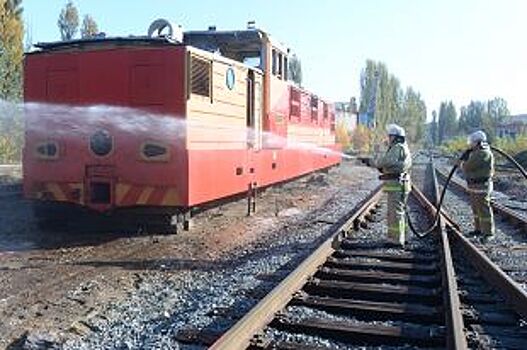 Железнодорожники Лебединского ГОКа справились с условным возгоранием