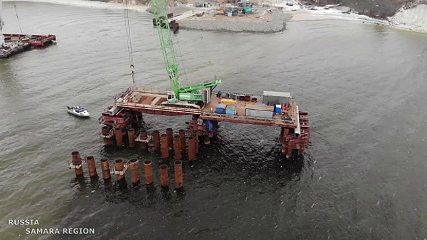 В Самарской области начали монтировать опоры Климовского моста