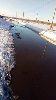 В зауральском селе талые воды топят жилые дома, а дорога по ночам превращается в каток