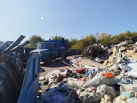 Грузовик свозил мусор на территорию Шуваловского канала на Автозаводе