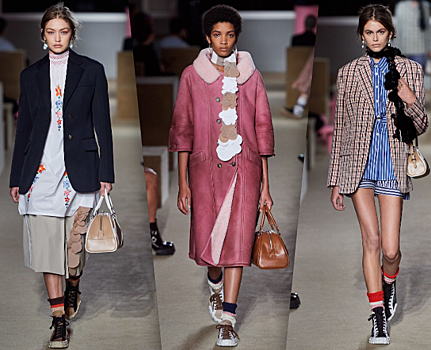 Новая коллекция Prada: вязаные жилеты, шарфы из пайеток и переизданная сумка Prada Bowling Bag