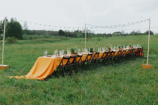 Бранчи на закате под открытым небом