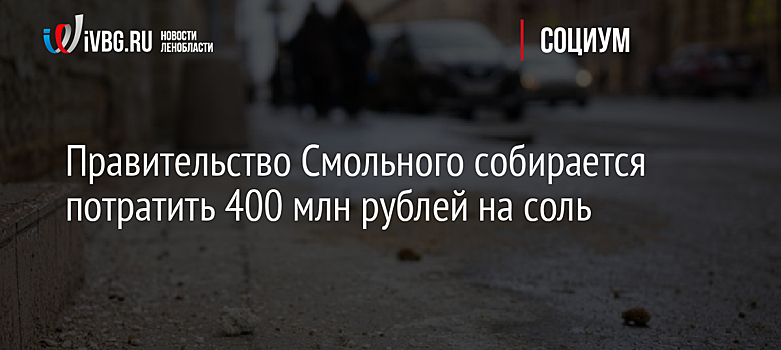 Правительство Смольного собирается потратить 400 млн рублей на соль