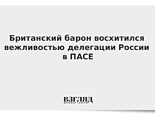 Британский барон восхитился вежливостью делегации России в ПАСЕ