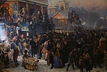В Русском музее началась реставрация картины Маковского «Народное гулянье во время масленицы на Адмиралтейской площади в Петербурге»