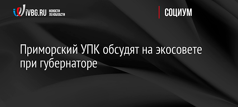 Приморский УПК обсудят на экосовете при губернаторе