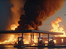 В Грозном на автозаправке вспыхнул сильный пожар, жителей соседних домов эвакуируют