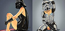 Русский художник изменил пол героев «Звездных войн» и нарисовал их в стиле пин-ап
