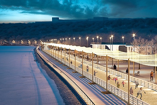 Каток откроют на новой набережной музея-заповедника "Коломенское" на юге Москвы