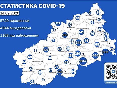 В 11 муниципалитетах Тверской области выявили новых заболевших COVID-19