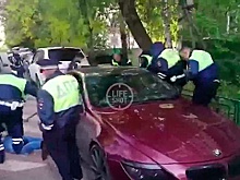 Опубликовано видео задержания после погони сына вице-президента МЧС