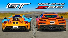 Видео: суперкары Ford GT и новый Chevrolet Corvette Z06 сошлись в гонке по прямой