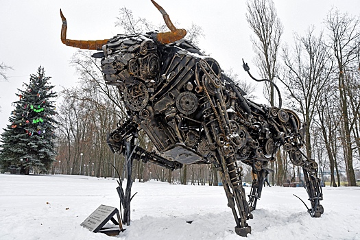 В Курске в парке КЗТЗ появился металлический бык