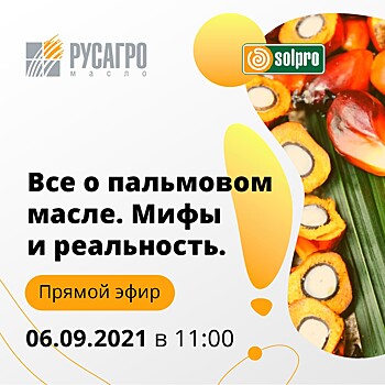 Преимущества пальмового масла перед остальными обсудят эксперты «РУСАГРО масло» на вебинаре