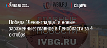 Победа "Ленинградца" и новые зараженные: главное в Ленобласти за 4 октября