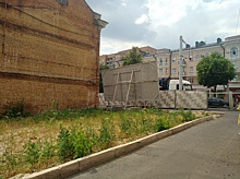 Участок вблизи комитета архитектуры в центре Курска зарастает бурьяном
