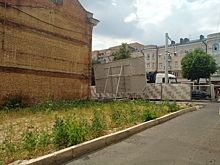 Участок вблизи комитета архитектуры в центре Курска зарастает бурьяном