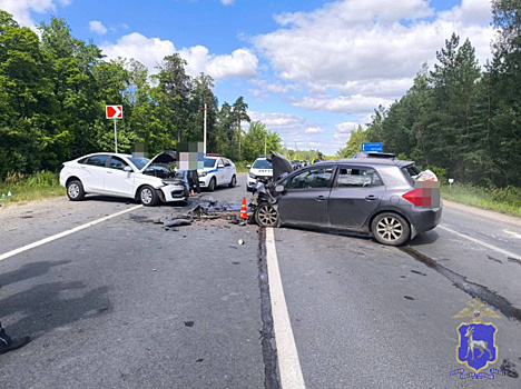 В Самарской области на трассе лоб в лоб столкнулись Toyota Auris и LADA Vesta