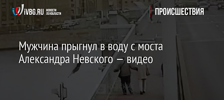 Мужчина прыгнул в воду с моста Александра Невского — видео