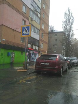 Автохам на Ford Focus припарковался на «зебре» в Ленинском районе
