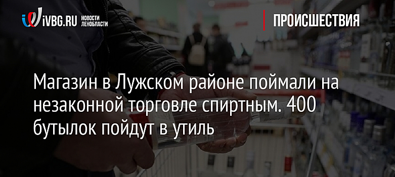 Магазин в Лужском районе поймали на незаконной торговле спиртным. 400 бутылок пойдут в утиль