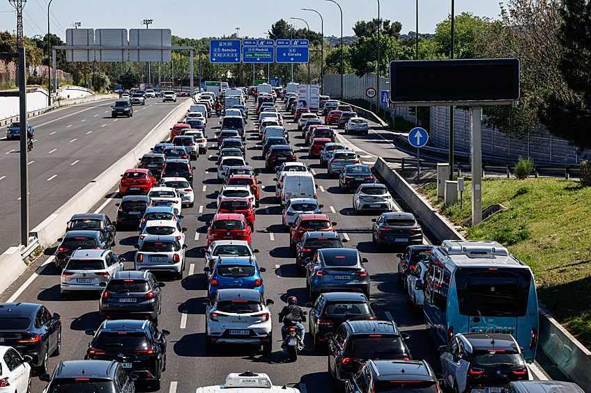 Автомобильная пробка во время масштабного сбоя в работе электросетей