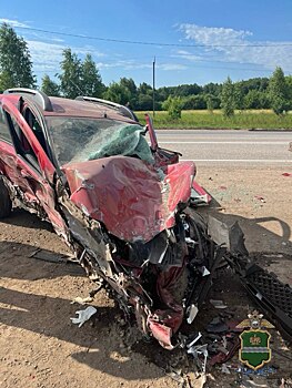 В Бабынинском районе легковушку раздавили две фуры