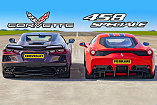 Дрэг-гонка: новый Corvette C8 против Ferrari 458