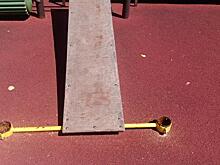 Жительница позаботилась о безопасности детей, играющих на детской площадке возле большого коньковского пруда