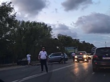 В Анапе «BMW X3» столкнулся с тремя иномарками (видео)