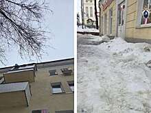 В Самаре глыба льда рухнула на коляску с младенцем