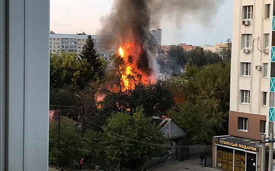 В центре Рязани произошёл пожар