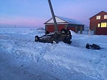 В жутком ДТП в Башкирии «ВАЗ», вылетев в кювет, врезался в столб