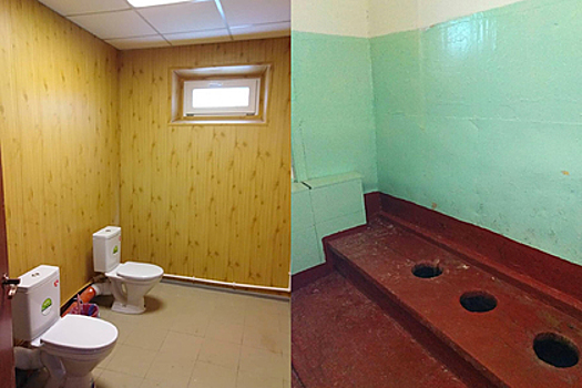 В школе заменили дыры в туалете на унитазы без кабинок