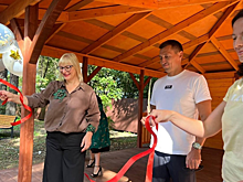 В центре соцобслуживания Городского округа Пушкинский появилась новая беседка