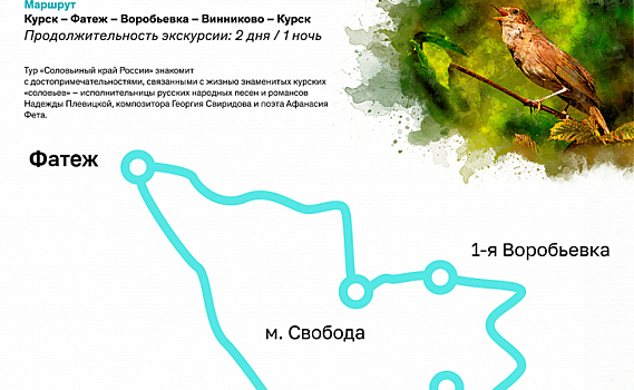 В Курской области появился туристический маршрут «Соловьиный край России»