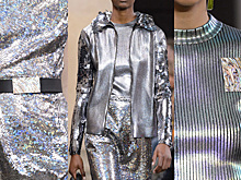 Туфли-голограммы, блестящие скафандры и трикотаж-металлик Christopher Kane