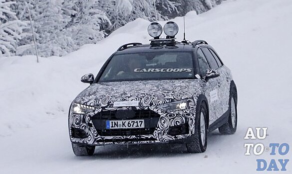 Обновленный Audi A4 Allroad продолжает путешествовать по заснеженным дорогам