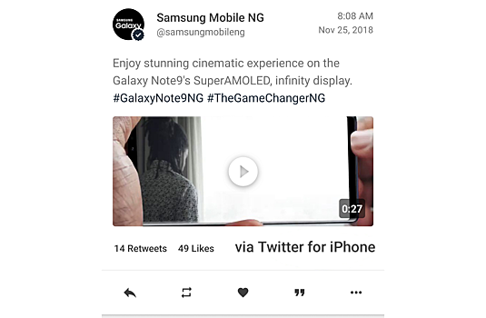 Никаких «отправлено с iPhone» от руководителей Samsung: Twitter начнёт скрывать тип устройства в постах