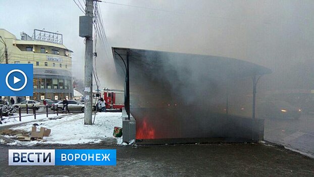 В Воронеже сгорели киоски в подземном переходе: пожар попал на видео