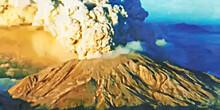 Пепел со склона вулкана Шивелуч поднялся на высоту до 3,5 км