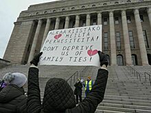 В Хельсинки прошел митинг против закрытия погранпереходов с Россией