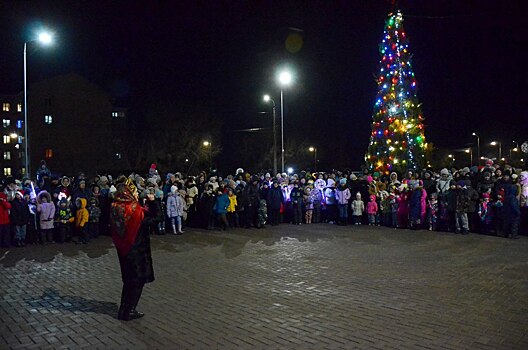 В Южном микрорайоне Оренбурга прошло открытие новогодней елки