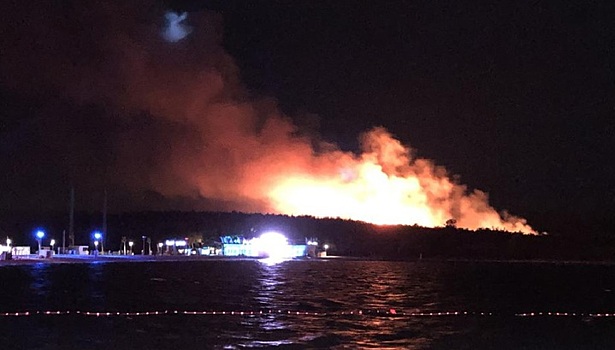 Сильный пожар обратил в бегство посетителей музыкального фестиваля в Хорватии. Видео