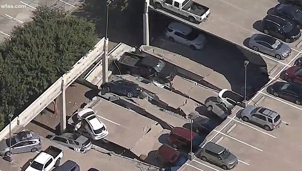 Обрушение многоуровневой парковки в Техасе сняли на видео